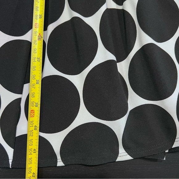 Anne Klein New York Polka‎ Dot White Black Midi Dress Empire Waist - Picture 8 of 8